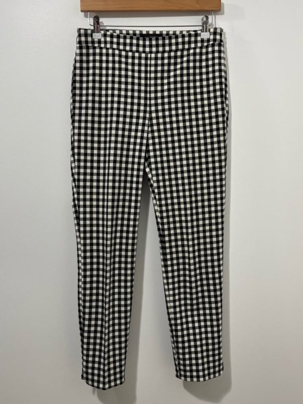 Talbots Chatham Ankle Black & White Gingham Plaid Neutral Corpcore Pant [Size 2] - Picture 2 of 10